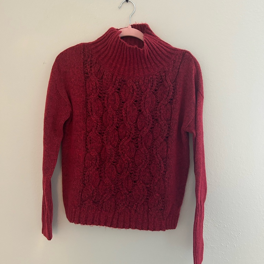 BRAND NEW WITH TAGS. White House Black Market Woven Red Turtleneck Sweater